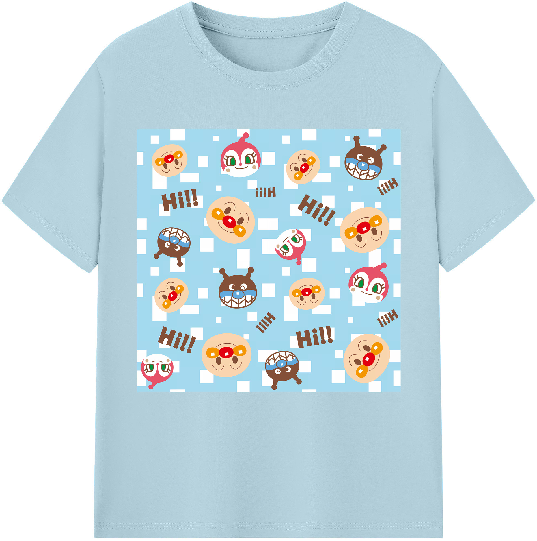 （画像用） アンパンマン Anpanman 綿100％半袖Tシャツ（フロントプリント）
